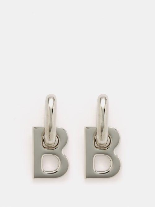 Balenciaga - B-charm Xs Hoop Earrings - Womens - Silver
