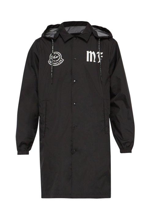 Matchesfashion.com 7 Moncler Fragment - Logo Print Hooded Jacket - Mens - Black