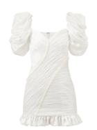 Alessandra Rich - Puff-sleeve Ruched Crepe Mini Dress - Womens - White