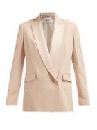 Matchesfashion.com Pallas X Claire Thomson-jonville - Eden Contrast Lapel Wool Blazer - Womens - Light Pink