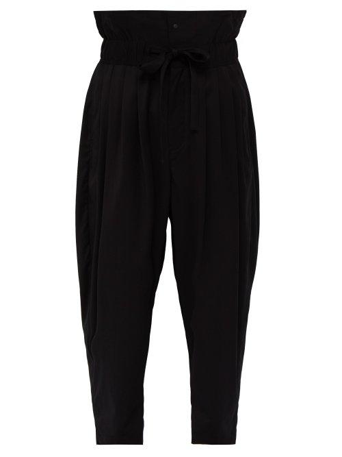 Matchesfashion.com Sasquatchfabrix - Nanpou Paperbag Waist Twill Trousers - Mens - Black