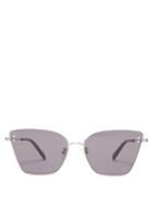 Matchesfashion.com Stella Mccartney - Square Cat Eye Metal Sunglasses - Womens - Silver