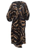 Matchesfashion.com Lisa Marie Fernandez - Adwoa Zebra Devor Crepe Kaftan - Womens - Brown Print
