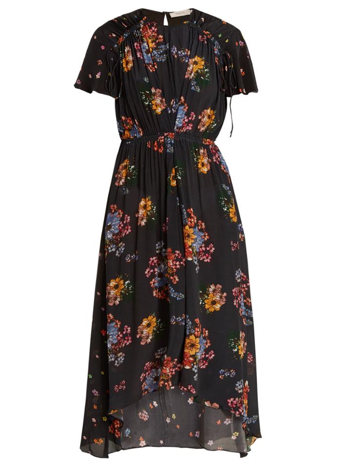 Preen Line Feben Gathered-detail Floral-print Midi Dress