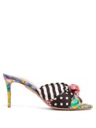 Matchesfashion.com Aquazzura - X Racil Menorca Patchwork Print Mules - Womens - Multi