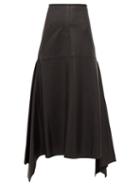 Matchesfashion.com Ellery - Riccardo Panelled Leather Midi Skirt - Womens - Black