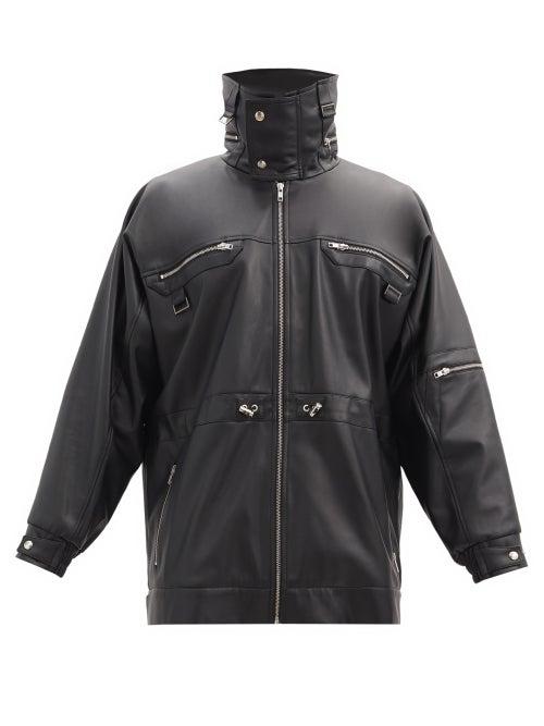 Matchesfashion.com Gmbh - High-neck Zipped Faux-leather Jacket - Mens - Black