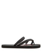 Matchesfashion.com Neil Barrett - Lightning Bolt Print Multi Strap Rubber Sandals - Mens - Black Red