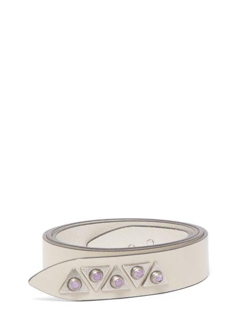 Matchesfashion.com Isabel Marant - Letri Studded Knotted Leather Belt - Womens - White Multi
