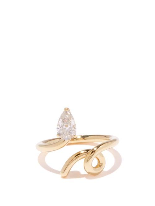 Bea Bongiasca - Baby Vine Diamond & 18kt Gold Ring - Womens - Yellow Gold