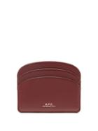 Ladies Accessories A.p.c. - Half Moon Leather Cardholder - Womens - Burgundy