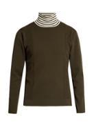 Tomorrowland Striped High-neck Wool-blend Sweater