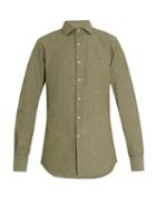 Matchesfashion.com Glanshirt - Long Sleeved Slim Fit Cotton Shirt - Mens - Green