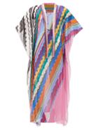 Matchesfashion.com Missoni Mare - V-neck Striped Cotton-voile Kaftan - Womens - Multi