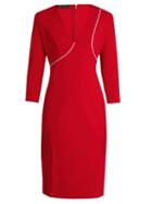 Versace V-neck Cross-stitch Embroidered Dress