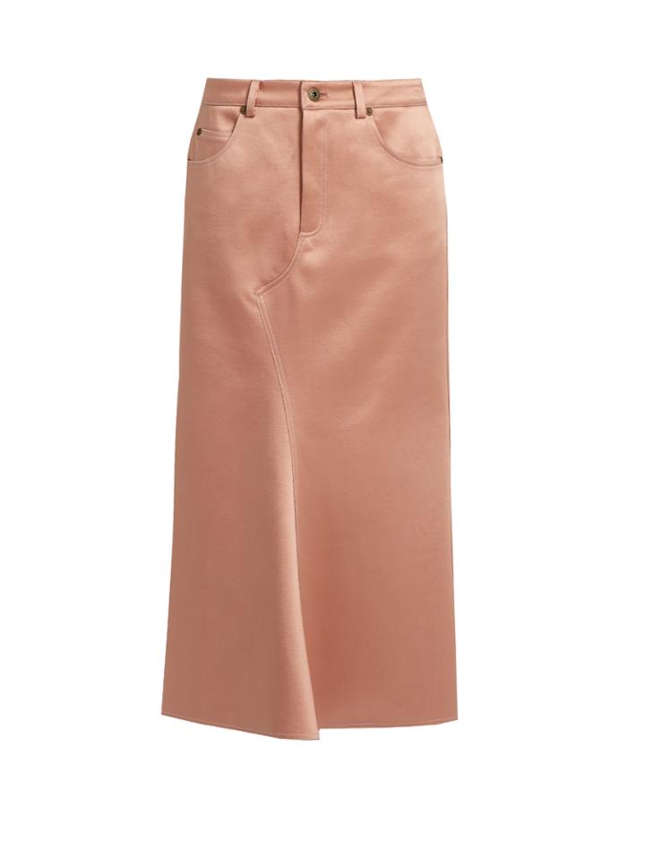 Sies Marjan Ghotus Flared Bonded-satin Skirt