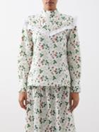 Batsheva - X Laura Ashley Cardiff Strawberry-print Blouse - Womens - White Multi