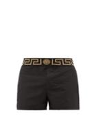 Matchesfashion.com Versace - Greco-jacquard Swim Shorts - Mens - Black