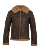 Schott R.a.f Contrast-panel Leather Jacket