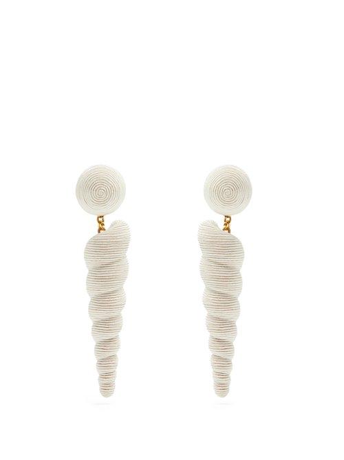 Matchesfashion.com Rebecca De Ravenel - Twisty Drop Earrings - Womens - White