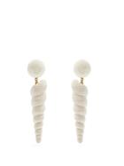 Matchesfashion.com Rebecca De Ravenel - Twisty Drop Earrings - Womens - White