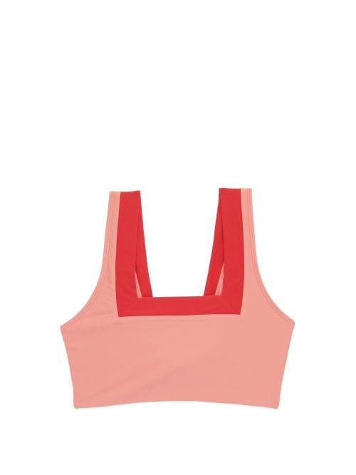 Matchesfashion.com Casa Raki - Marina Square-neck Bikini Top - Womens - Red Multi