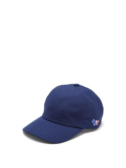 Matchesfashion.com Maison Kitsun - Logo Cotton Blend Canvas Cap - Mens - Navy
