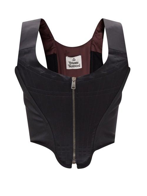 Vivienne Westwood - Portrait Panelled Wool-sateen Corset - Womens - Black