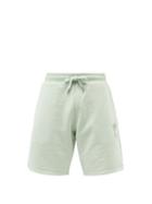 Ami - Ami De Caur-logo Cotton-jersey Track Shorts - Mens - Light Green