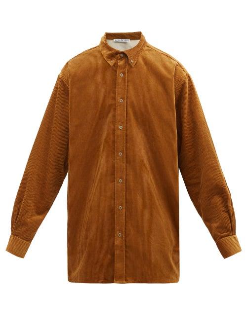 Acne Studios - Oversized Cotton-corduroy Overshirt - Mens - Brown