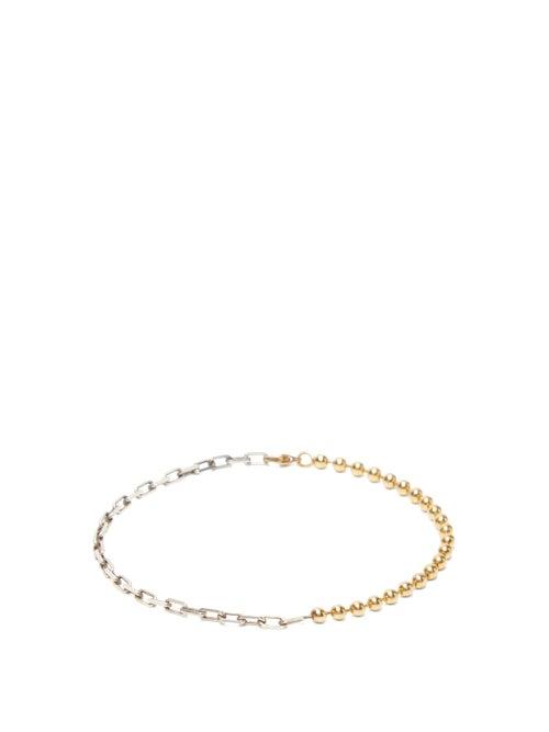 Matchesfashion.com Title Of Work - Two Tone 18kt Gold And Sterling Silver Bracelet - Mens - Silver