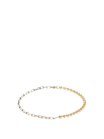 Matchesfashion.com Title Of Work - Two Tone 18kt Gold And Sterling Silver Bracelet - Mens - Silver