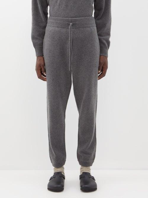 Raey - Knitted Responsible Cashmere-blend Track Pants - Mens - Grey