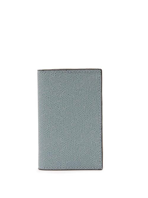 Matchesfashion.com Valextra - Grained-leather Wallet - Mens - Light Blue