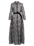 Sara Battaglia Floral-embroidered Organza Coat