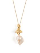 Matchesfashion.com Alighieri - The Frozen Sun Gold Plated Baroque Pearl Necklace - Womens - Gold