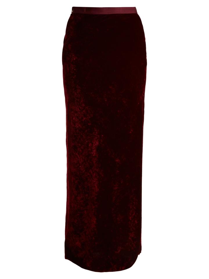 Nili Lotan Maya Velvet Maxi Skirt