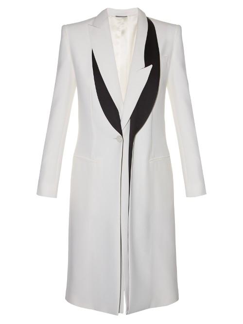 Alexander Mcqueen Asymmetric-lapel Leaf-crepe Coat