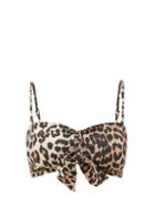 Matchesfashion.com Ganni - Leopard-print Bandeau Bikini Top - Womens - Leopard