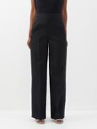 Isabel Marant - Scarly Side-stripe Wool Flared Trousers - Womens - Black