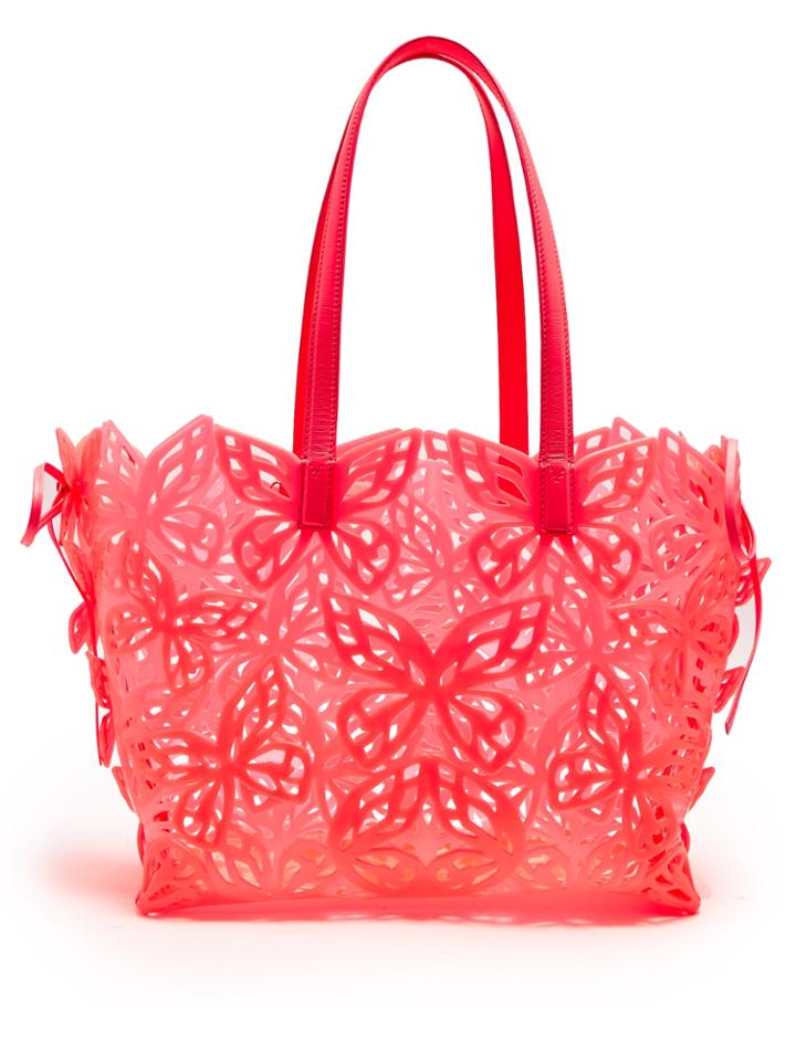 Sophia Webster Liara Laser-cut Leather-trimmed Tote Bag
