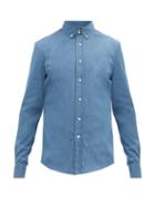Matchesfashion.com Brunello Cucinelli - Leisure-fit Button-down Cotton-chambray Shirt - Mens - Blue