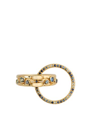 Charlotte Chesnais Fine Jewellery Three Lovers Sapphire, Topaz & Yellow-gold Ring