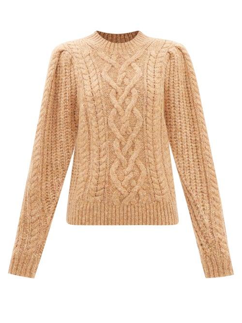 Isabel Marant Toile - Raith Cabled Puff-sleeve Sweater - Womens - Beige