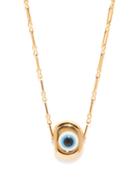 Timeless Pearly - Evil Eye 24kt Gold-plated Necklace - Womens - Gold Multi