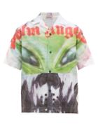 Matchesfashion.com Palm Angels - Alien Cotton Poplin Shirt - Mens - White Multi