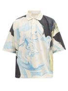 Matchesfashion.com Jw Anderson - Sketch-print Cotton-jersey Polo Shirt - Mens - Multi
