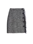 Dolce & Gabbana Side-fringe Herringbone Tweed Mini Skirt