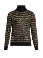 Saint Laurent Leopard-intarsia Mohair-blend Sweater