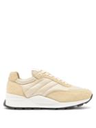 Matchesfashion.com Ami - Logo-embroidered Panelled Trainers - Mens - Beige
